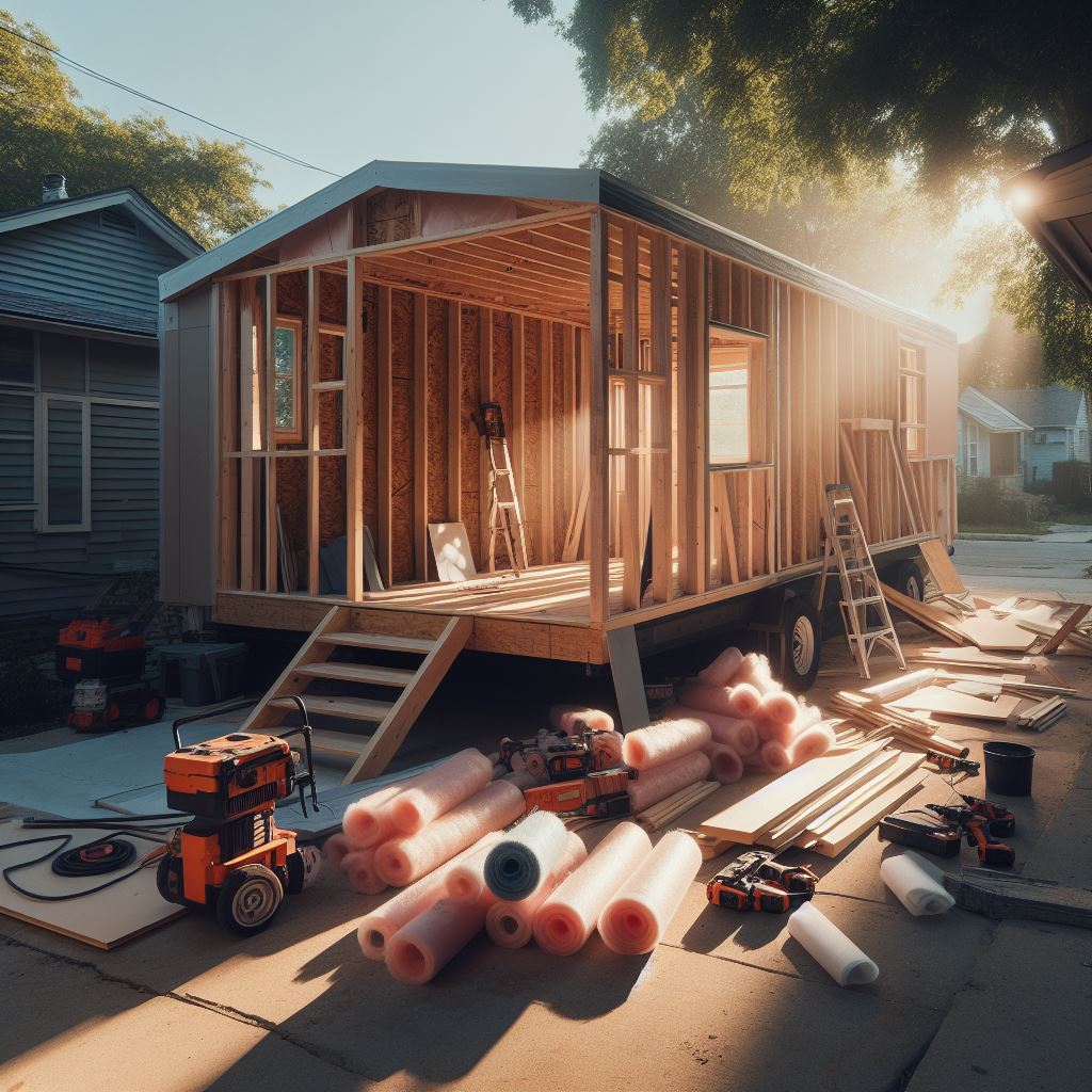 mobile home under construction