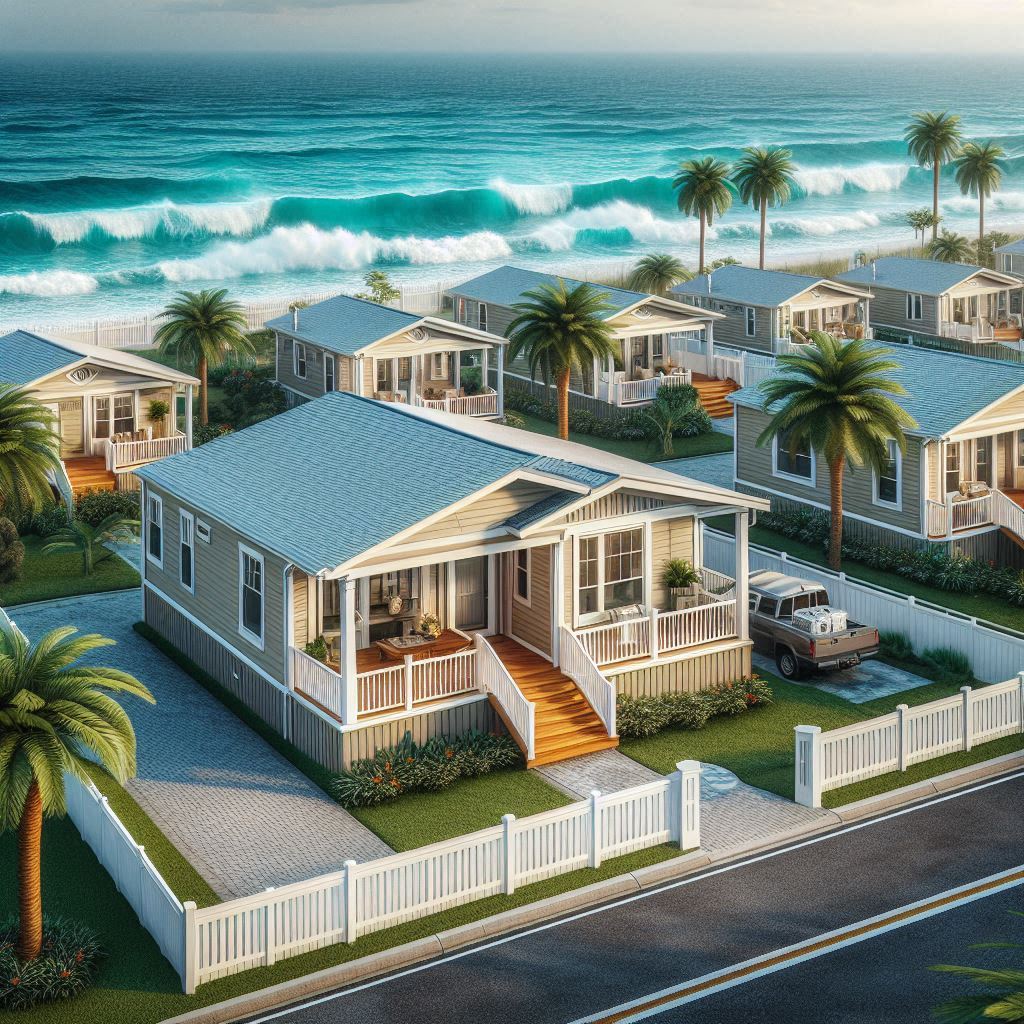 manufactured home in a community on the ocean in florida